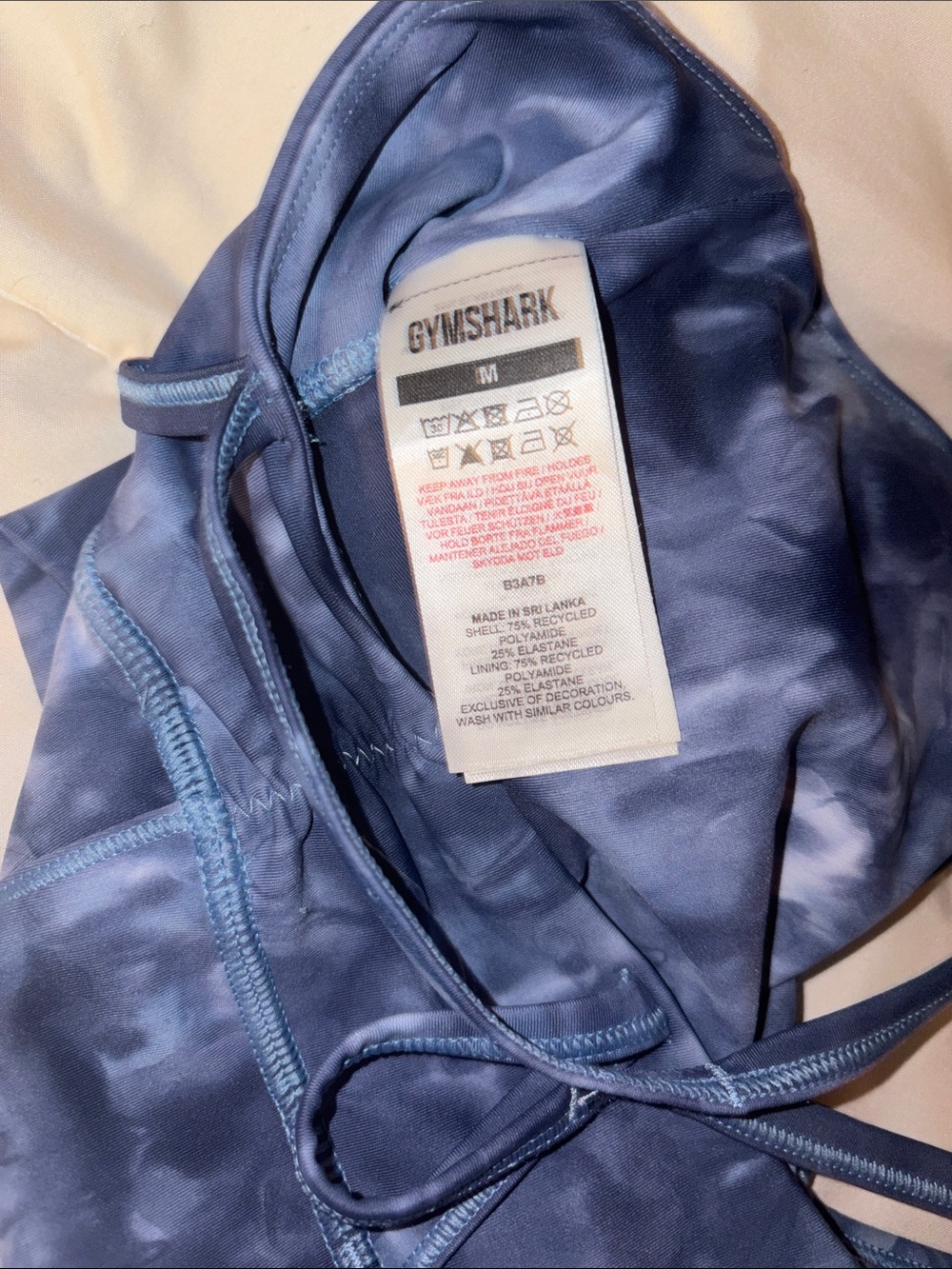Gymshark Kids Navy Blue Tie-Dye One-Piece Swimsuit